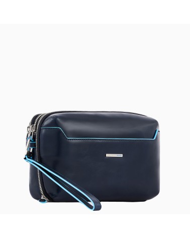 Piquadro Blue Square Clutch: Leather Wrist Bag | Official Store